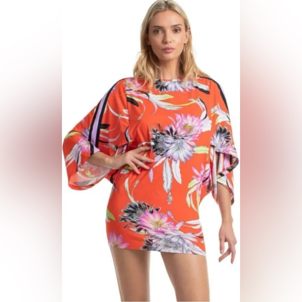 Trina Turk Shangri La Floral Tunic Cover-Up $148 Retail Size L NWT